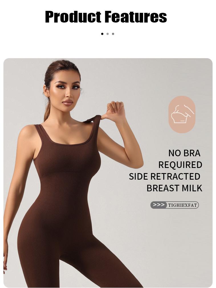 Бесшовный эластичный комбинезон в рубчик: Европейский и американский фитнес-боди для йоги