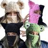 Trendy Oversized Cat Ear Knitted Cap For Adults Soft And Warm Handmade Winter Hat