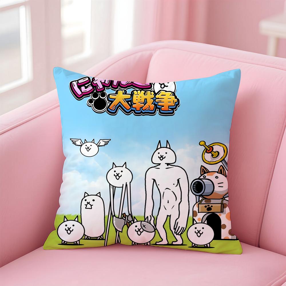 Аниме T-The B-Battle Cats Наволочка Удобная Двусторонняя Наволочка Идеально для Автомобиля Дивана Спальни и Многого Другого