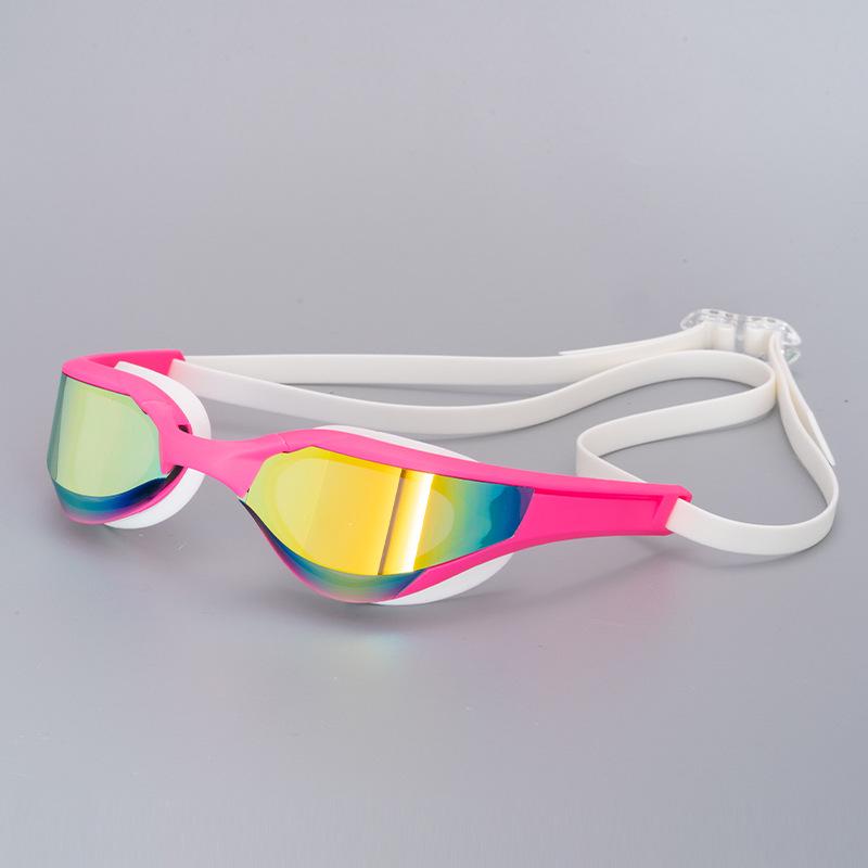 Adult Anti-Fog HD Swimming Goggles - Professional Racing & Training, Comfortable Silicone, Waterproof, Electroplated Lenses.