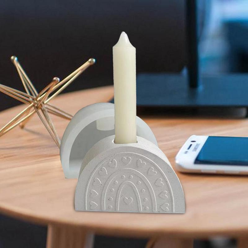 Candlestick Molds Candlestick Stand Rainbow Bridge Shaped for Decoration Crafts Aesthetic Home Clay Craft