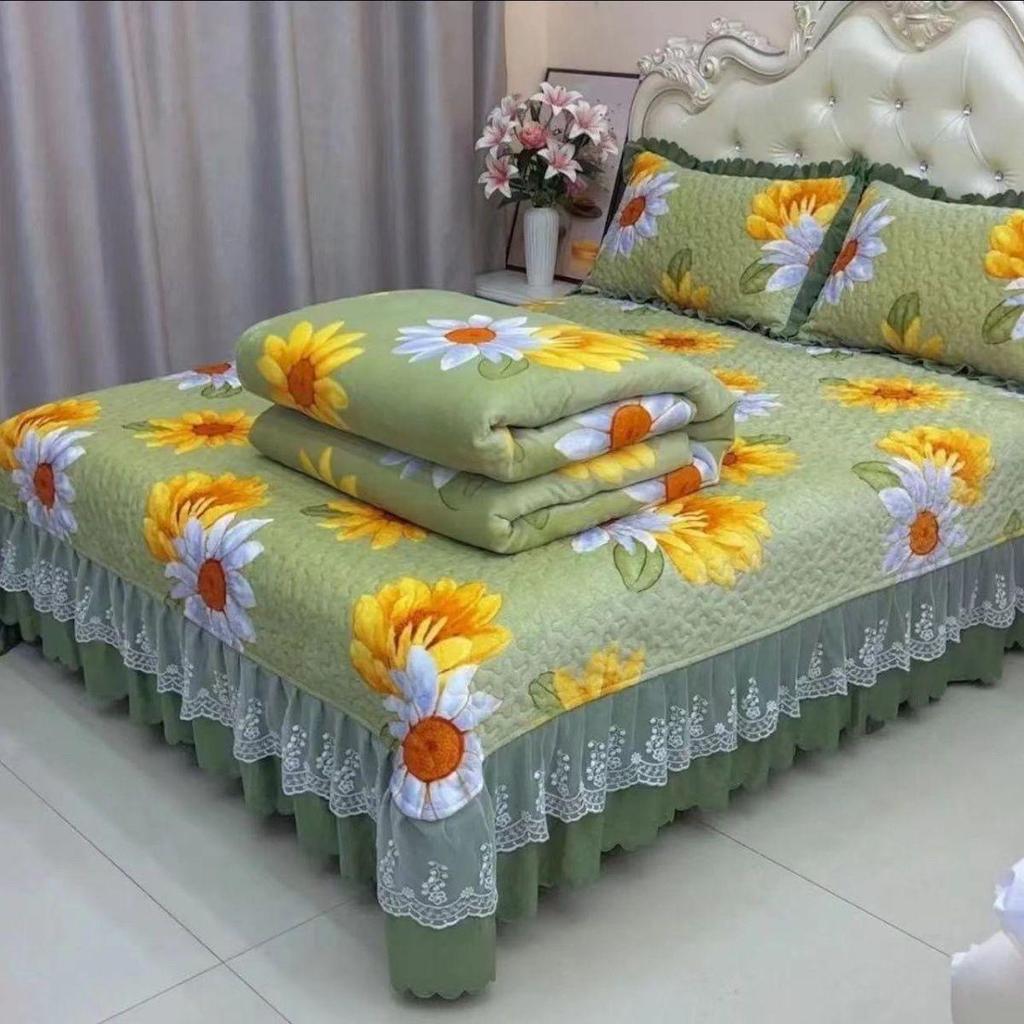 Плюшевый фланелевый бархатный комплект из 4 предметов: стеганое одеяло, очень толстый молочный бархат и коралловый флис