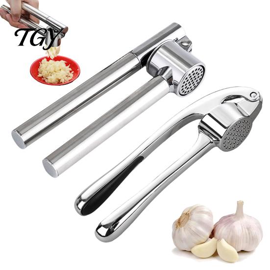 Non Stick Garlic Crusher Stainless Steel Press, Ergonomic Lever Heavy Duty Alloy Crusher, Effortless Mincing Manual for Kitchen Food Preparation Tool
