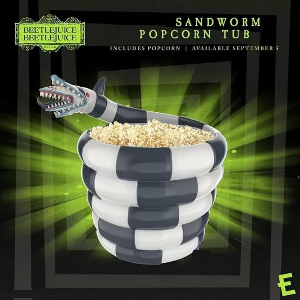 Horror Popcorn Buckets Reusable Sandworm Popcorn Bowl Prank Stuff Popcorn Basket