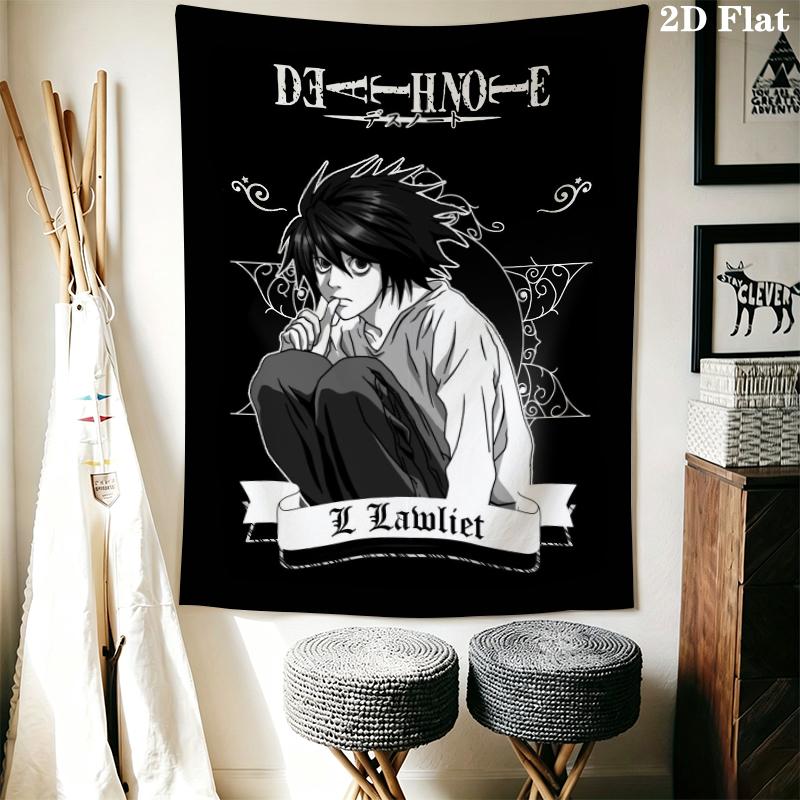 Death Note Wall Tapestry Aesthetic Wall Hanging Printed Fabric Blanket Decorative Tapestries for Bedroom Living Room Home Decor