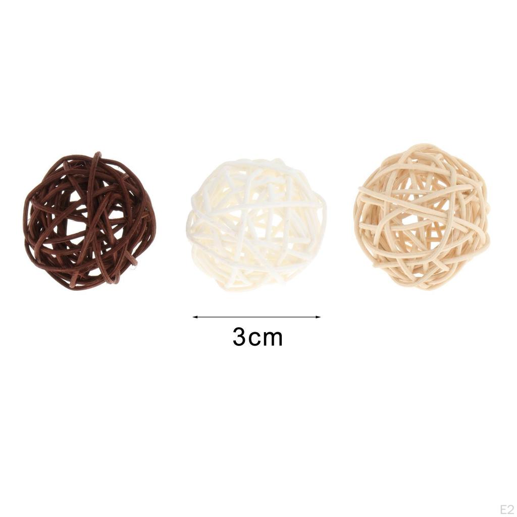 10 Pieces Decorative Rattan Balls Centerpiece Bowls Orbs Vase Fillers House Ornament for Wedding