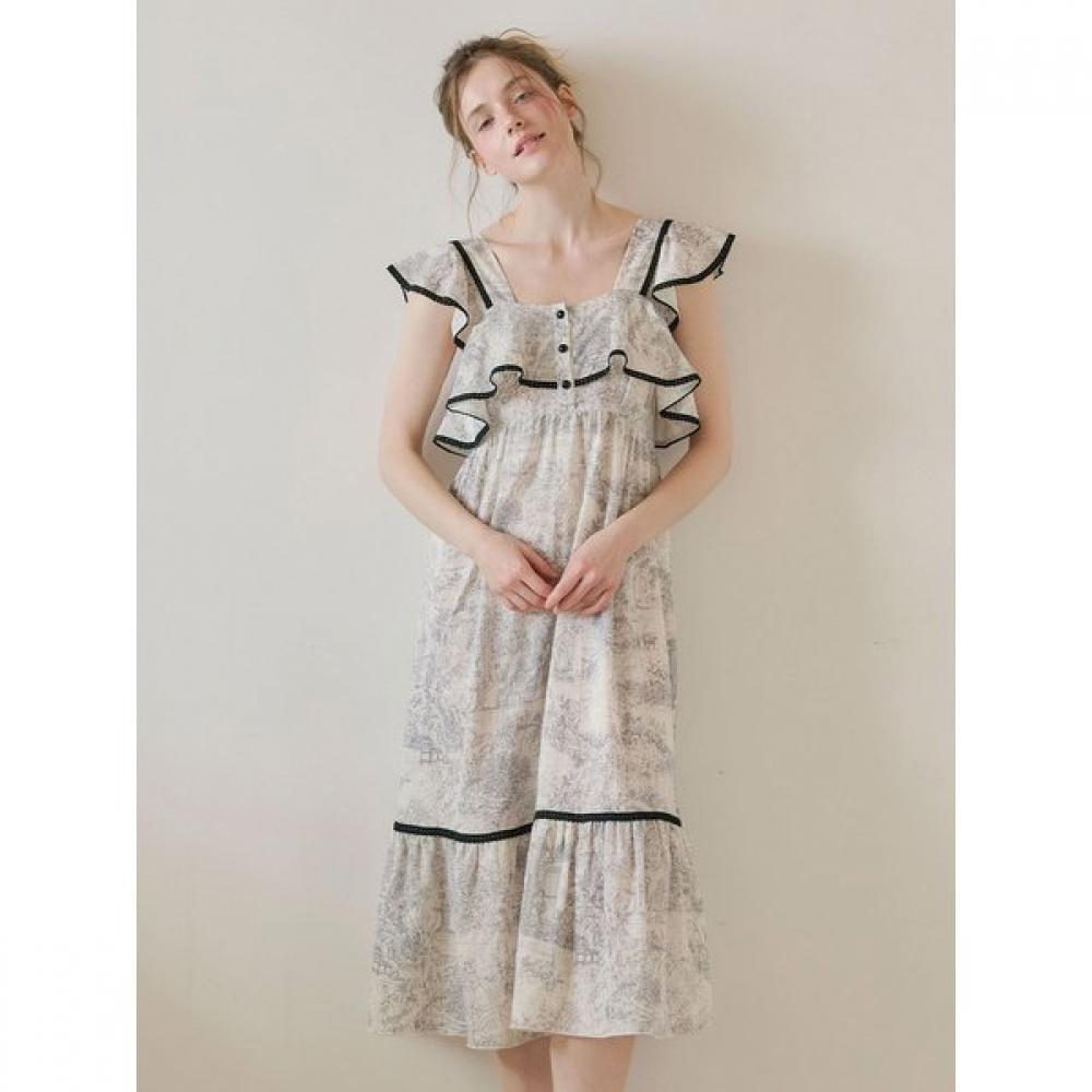 Lunaluz Women Rayon Cotton Square Neck Sleeveless Nightgown