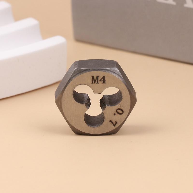 Метрическая резьба Шестигранная плашка Плашка для нарезания резьбы Винт Шестигранные плашки M3*0.5 M4*0.7 M5*0.8 M6*1.0 Ручные плашки для нарезания резьбы