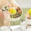 Круглый разделенный сервировочный поднос с крышкой и ручкой, переносной контейнер для закусок с 6 отделениями, сохраняющий свежесть продуктов, контейнер для закусок
