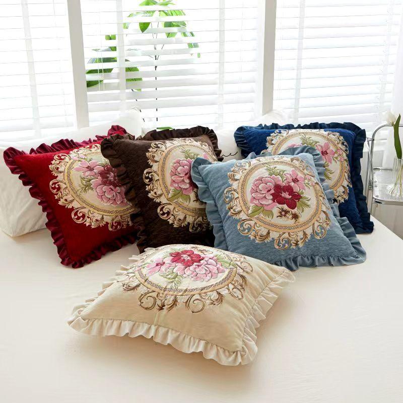Вышитая подушка Офисная подушка Подушка для дивана в гостиной Автомобильная подушка с наполнителем Съемная и моющаяся