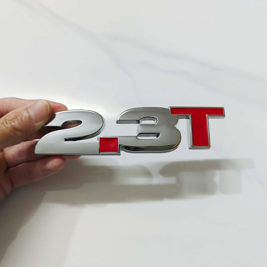 3D Metal 2.3T Displacement Badge Sticker Rear Trunk Emblem Decal for GT Shelby