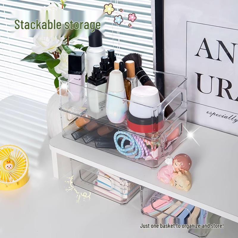Акриловый прозрачный настольный органайзер для хранения косметики, закусок и мелочей