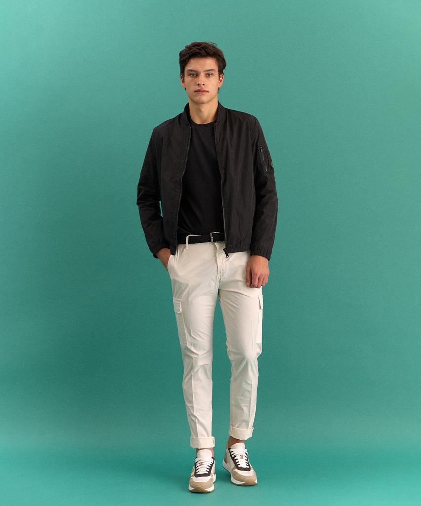 PANICALE White Slim Fit Cotton Cargo Pants