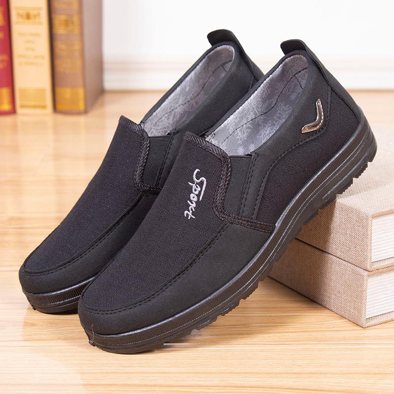 Старая Пекинская тканевая обувь. Мужская тканевая обувь. Повседневная обувь на плоском каблуке. Мягкая подошва для среднего и пожилого возраста.