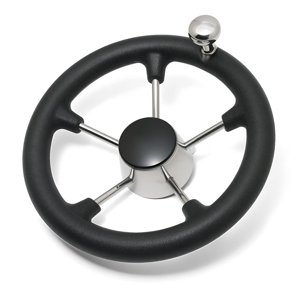 Лодка Яхты Аксессуары Морской 11 Дюймов 300 ММ нержавеющая сталь Рулевое Колесо С Черным Поролоном или Без Поролона Судовое Рулевое Колесо