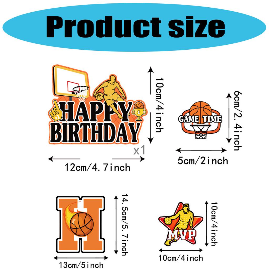 Basketball Theme Party Decorations With Banners Balloons And Cake Toppers For Sports Celebration And Kids Birthday Event