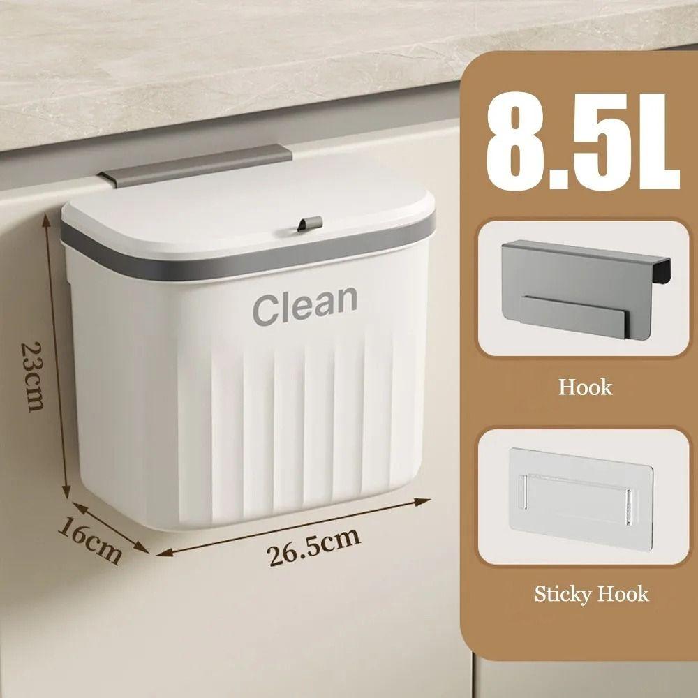 1Pcs Wall Mounted Waste Garbage Bin Cabinet Compost Kitchen Bin Durable Trash Can