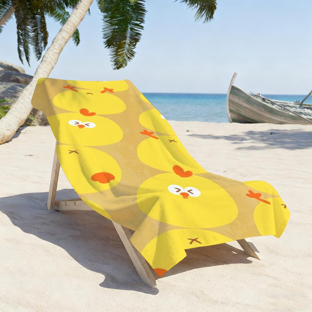 Cartoon Dun D-Dun C-Chicken Towel Soft Pool Gift For Travel Gym Shower Camping Quick Dry Sports Large Beach Towels