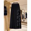 Women's Fall/Winter High-Waisted Slimming French Ruffled Asymmetric A-Line Skirt Elegant Mid-Length Skirt