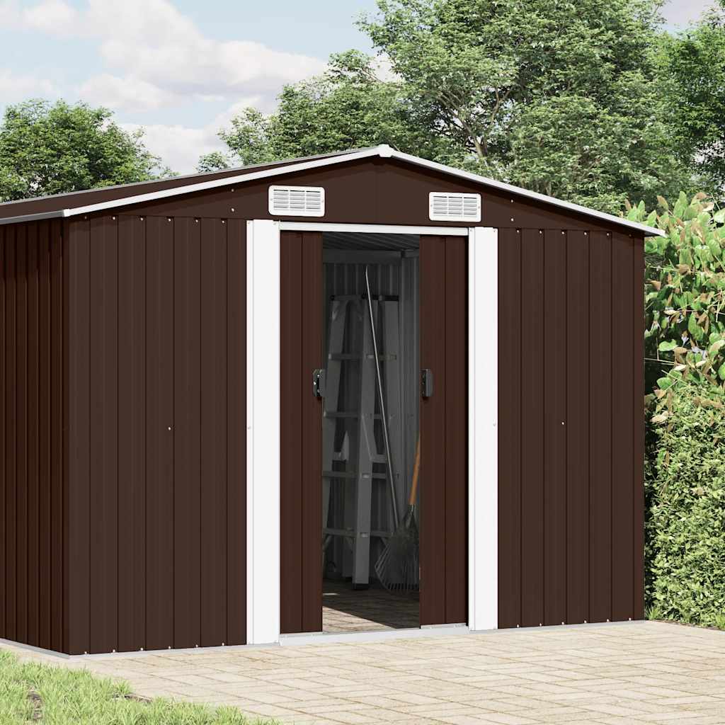 vidaXL Gerätehaus 257x489x181 cm Metall Braun