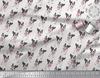 Soimoi Japan Crepe Satin Fabric Bow & Boston Terrier Dog Print Fabric by the Metre 42 Inch
