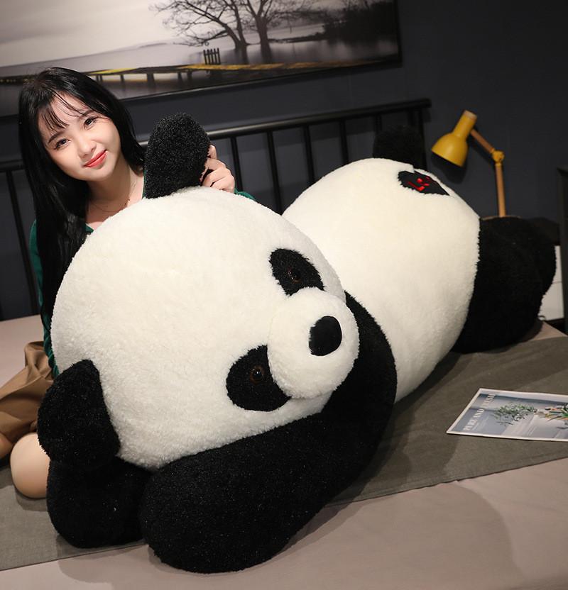 Adorable Plush Panda Cartoon Lounging Soft Plush Toy Kids Bedtime Doll Gift