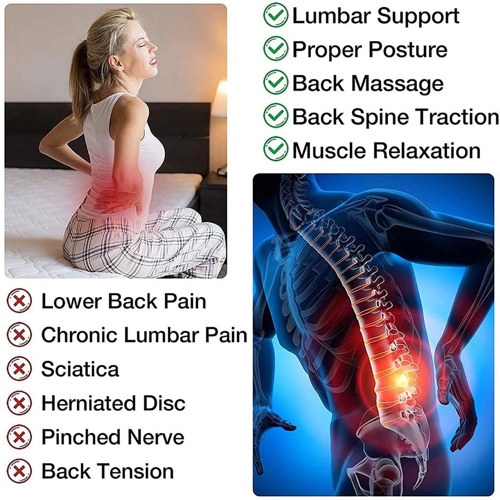 4 Levels Back Acupoint Massager Spine Stretcher Magnetic Therapy Waist Neck Fitness Lumbar Cervical Support Back Pain Relief