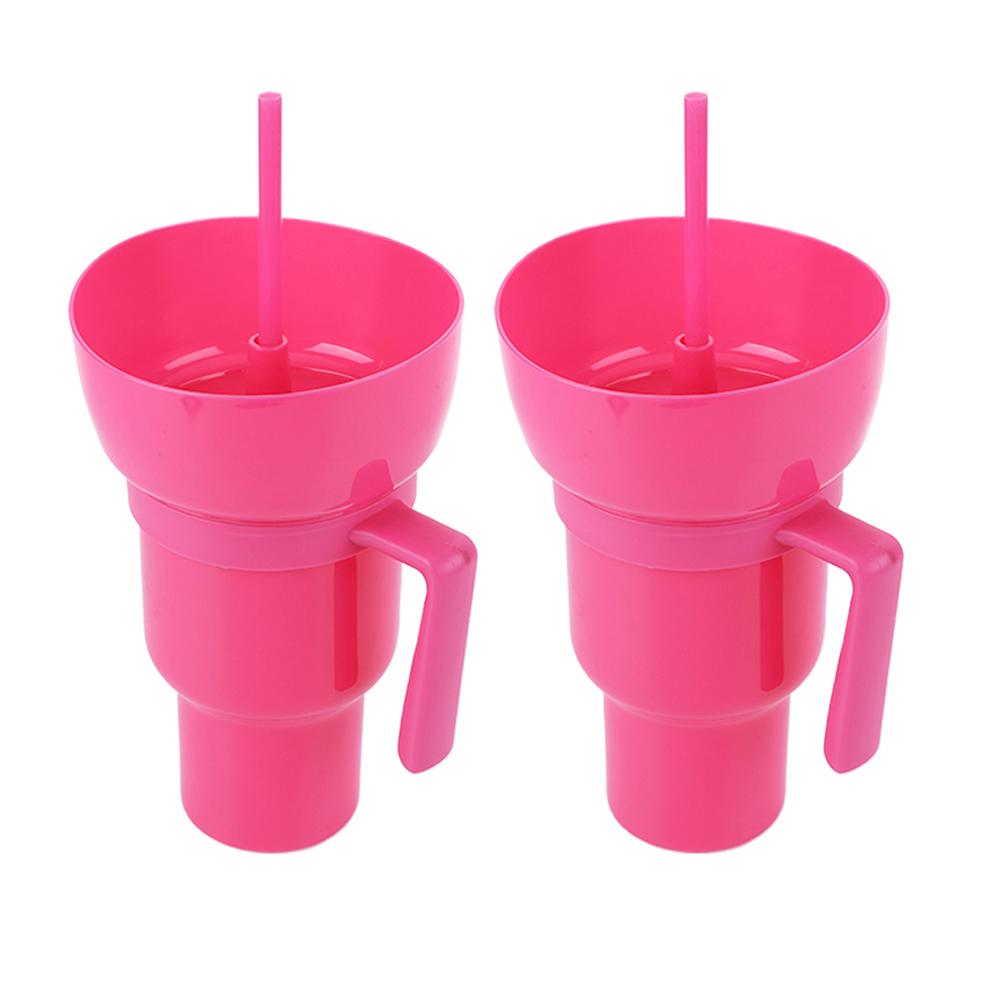 2 шт. 1000 мл Портативный тамблер с миской для закусок Креативная чашка для закусок Многоцелевой Многофункциональный Тамблер для стадиона Чашка и миска Комбо