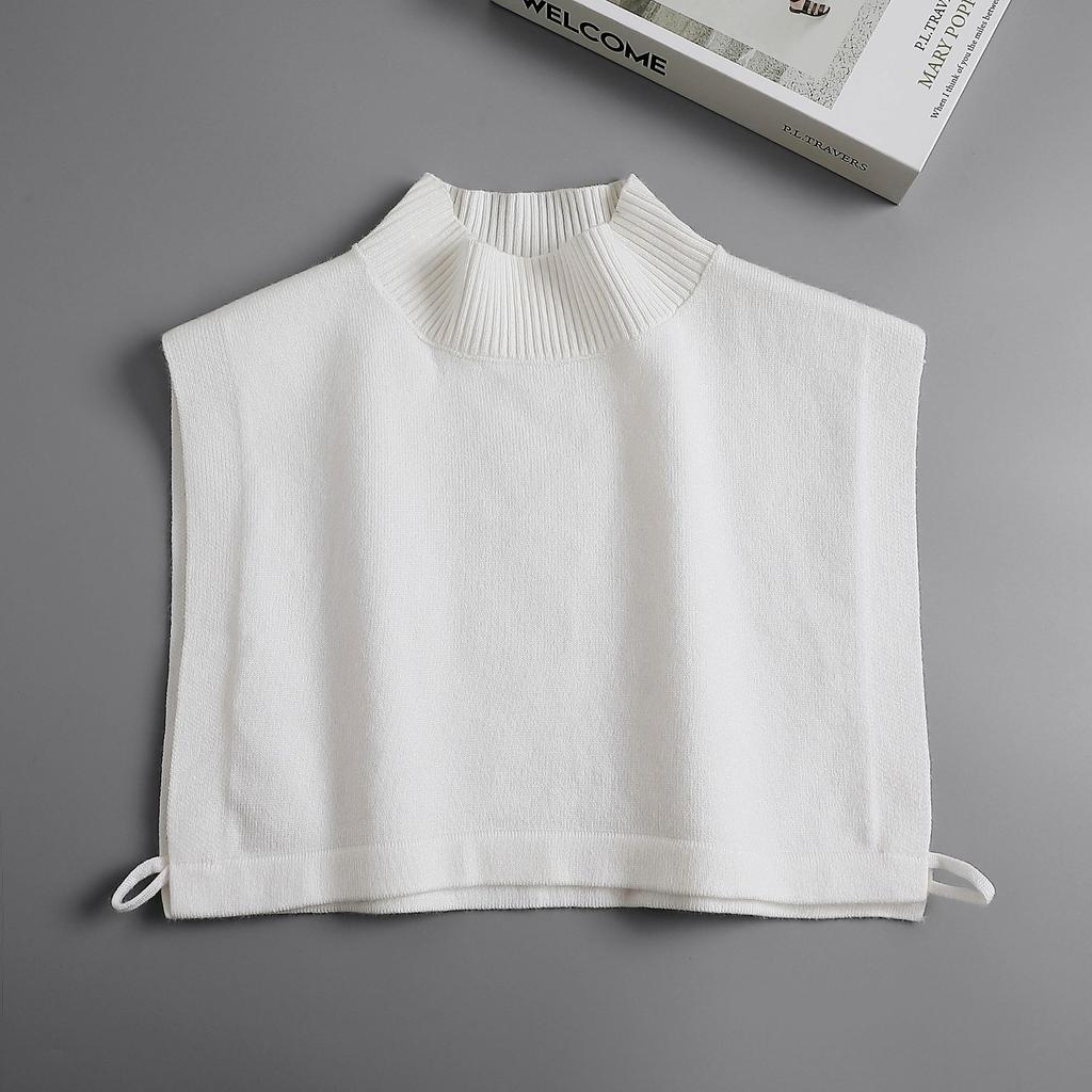 Solid Color Decorative Collars High Collar Scarf Fake Collar Knitted Sweater Women's Detachable High Elasticity Regular Fashion