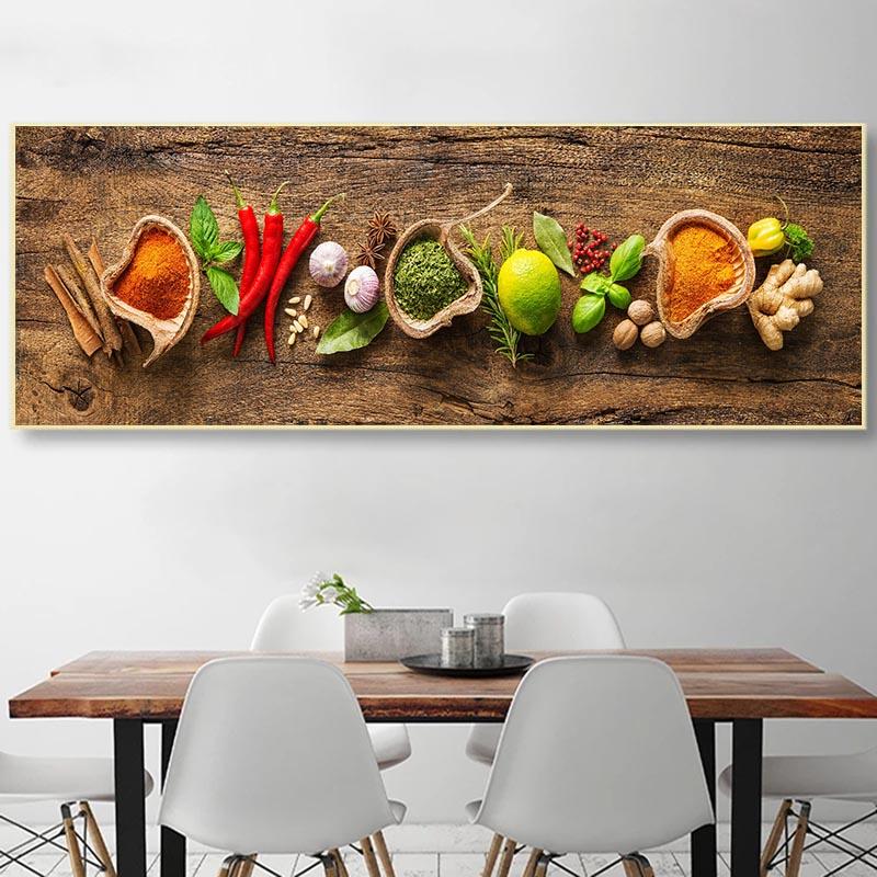 Grains, Spices, Pepper, Posters and Prints, Decoration for the Kitchen, Modern Canvas Painting, Wall Art Paintings for the Living Room, No Frames
