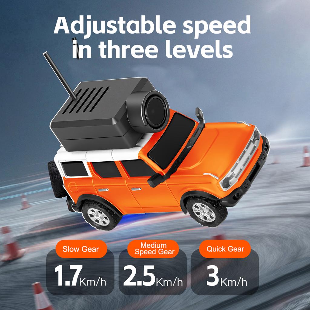 1:64 Mini RC Car, 2.4G FPV Remote Control Toy Car with HD Camera, Gyro, LED Ambient Light, APP Controlled Vehicle for