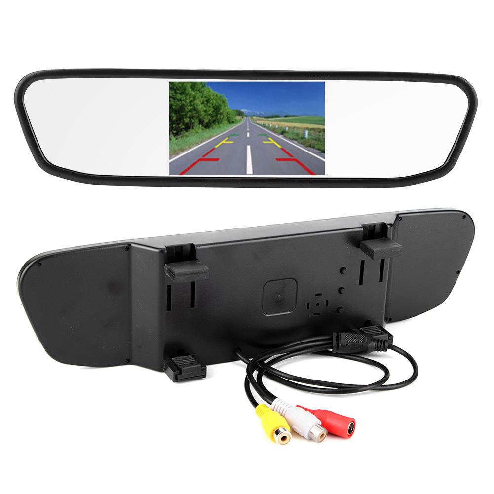 4.3-дюймовый автомобильный монитор заднего вида с зеркалом HD TFT LCD экраном и 2-канальным видеовходом