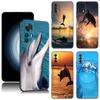 Animal Dolphin Black Silicone Phone Case For Xiaomi Redmi 7A 8A 9A 10A 11A 9C 10C 12C 13C 11 Prime A1 A2 Plus 12 4G Note 9T 12R