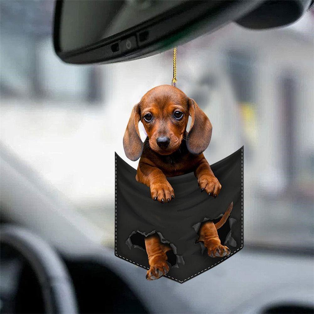 6 Styles Rearview Mirror Hanging Dog Hanging Ornament Puppy Car Hanging Car Pocket Pendant