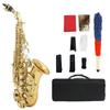 Brass Golden Carve Pattern Bb Bend Althorn Soprano Saxophone Sax Pearl White Shell Buttons Wind
