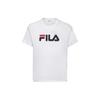 Fila Мужская спортивная футболка с коротким рукавом и круглым вырезом, с принтом логотипа в американском винтажном стиле, Белая FS2RSC2001X-OWH