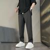 Простота Темперамент Красивый Смарт-кэжуал Универсальный Шелковистый Свисающий Мужские Укороченные Брюки Прямого Покроя Осень 2024