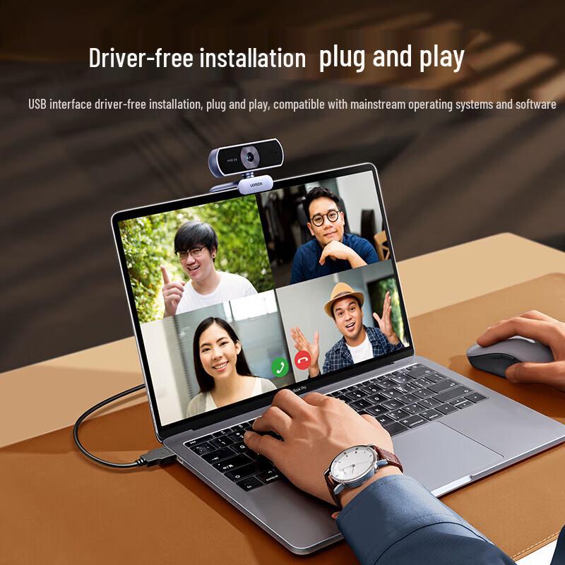 Ugreen 2K HD USB Webcam with Autofocus and Dual Mics