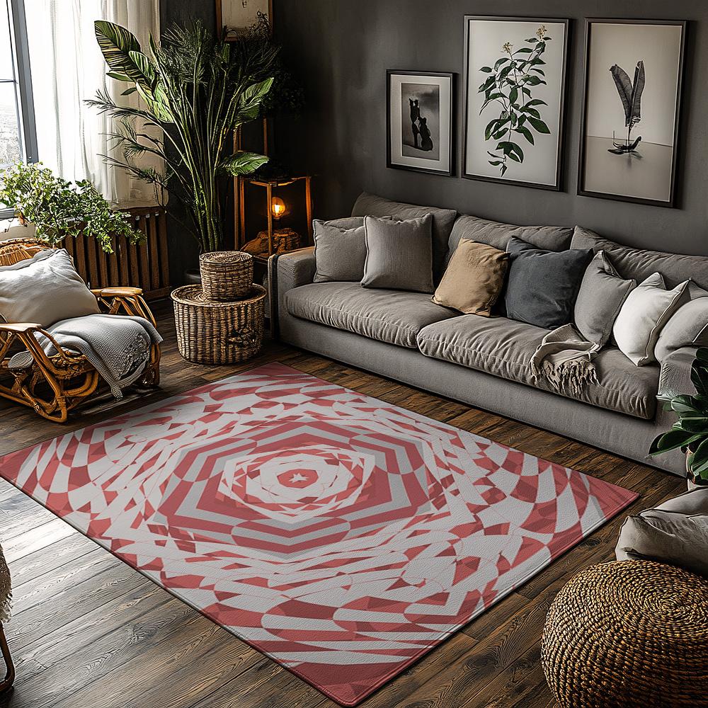 Modern Abstract Area Rug Non-Slip Doormat Indoor Outdoor Carpet Geometric Pattern Home Decor Living Room Floor Mat Washable