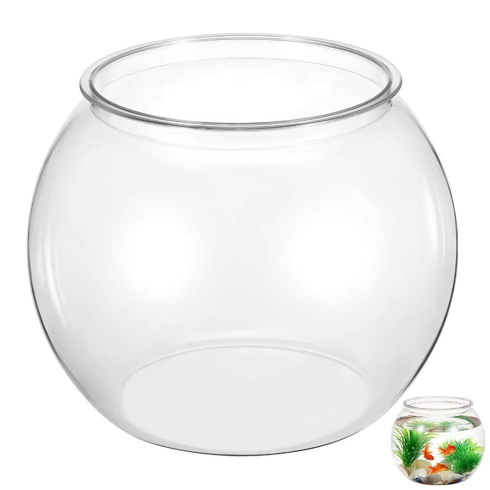 Plastic Desktop Fish Tank Ultra Clear Desktop Small Aquarium Round Fish Bowl Desktop Decoration