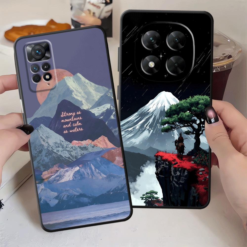 Чехол для телефона для Xiaomi Redmi Note 14 A1 K80 A4 A5 12 11 A3 12C 13C 14C 9 8 7 10 13 Pro Plus K40 A1 A2 Креативная гора