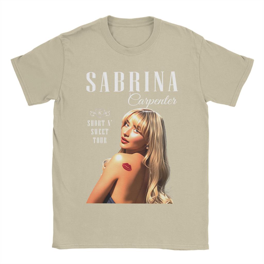 Sabrina Carpenter TShirt Summer Pure Cotton T Shirts For Couple Leisure Design Tshirt ShortSleeved Vintage Tops