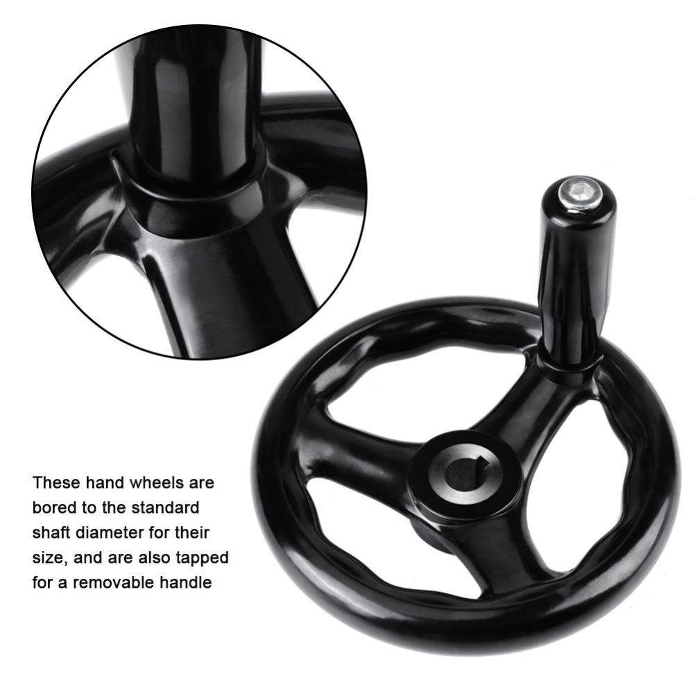 12mm Hole Diameter Lathe Hand Wheel Black Color Milling Machine Hand Wheel For Milling Machine