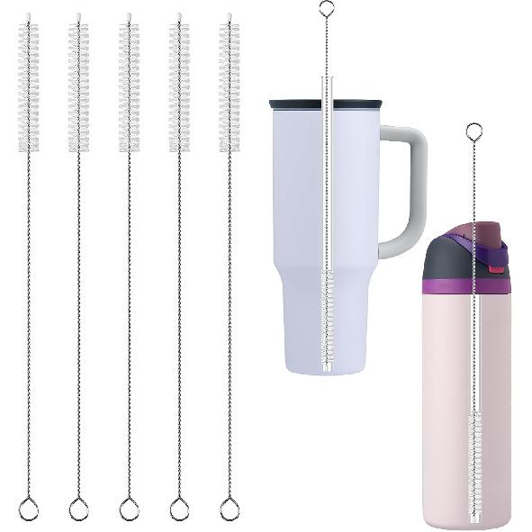 Owala Straw Cleaner Brush - Extra Long 12.5 inch Pipe Cleaners, Extra Wide 10mm Stainless Steel Cleaning Brush Set for Straws on Cups, Water Bottles,