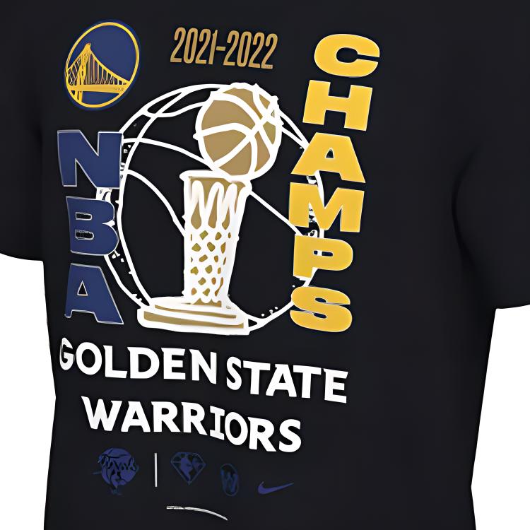 Nike Винтажная мужская футболка Warriors Championship с круглым вырезом, черные BV1997-00A