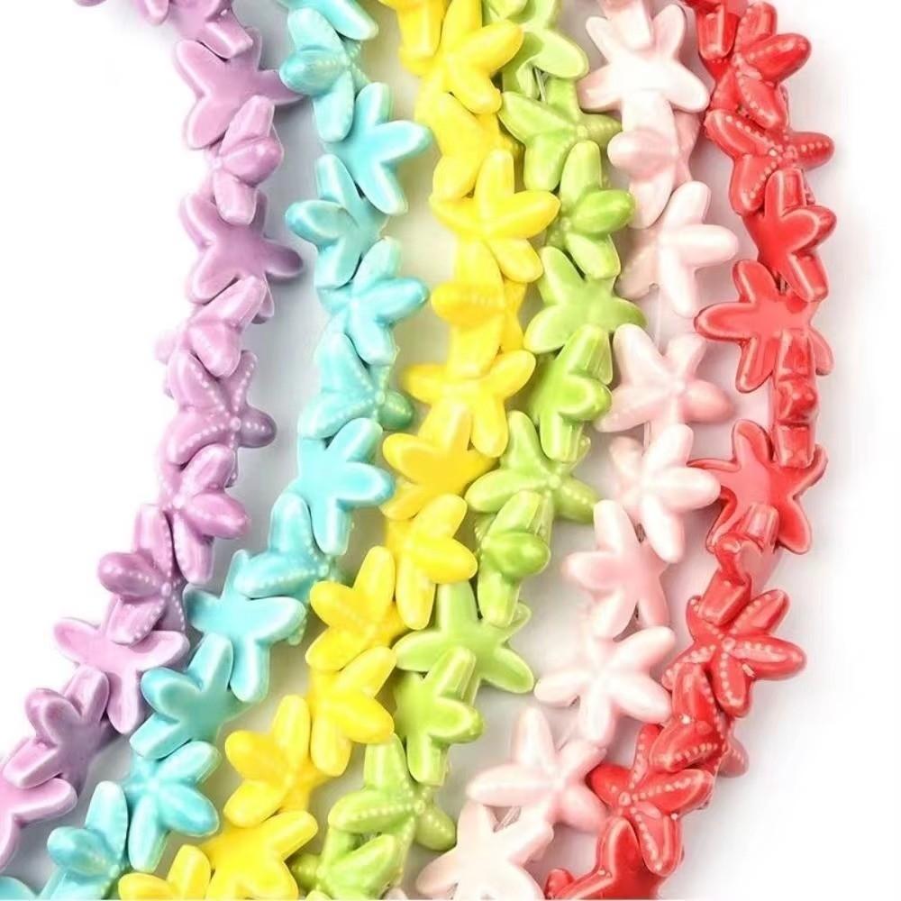 Starfish Shape Starfish Beads Ceramic Material Large Hole Beads Ceramic Beads Earrings Making