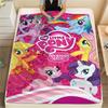1 шт. Фланелевое одеяло с принтом My Little Pony, Высокое качество, Удобное для всех сезонов, Домашний декор, Тепло и комфорт, Идеально для подарков