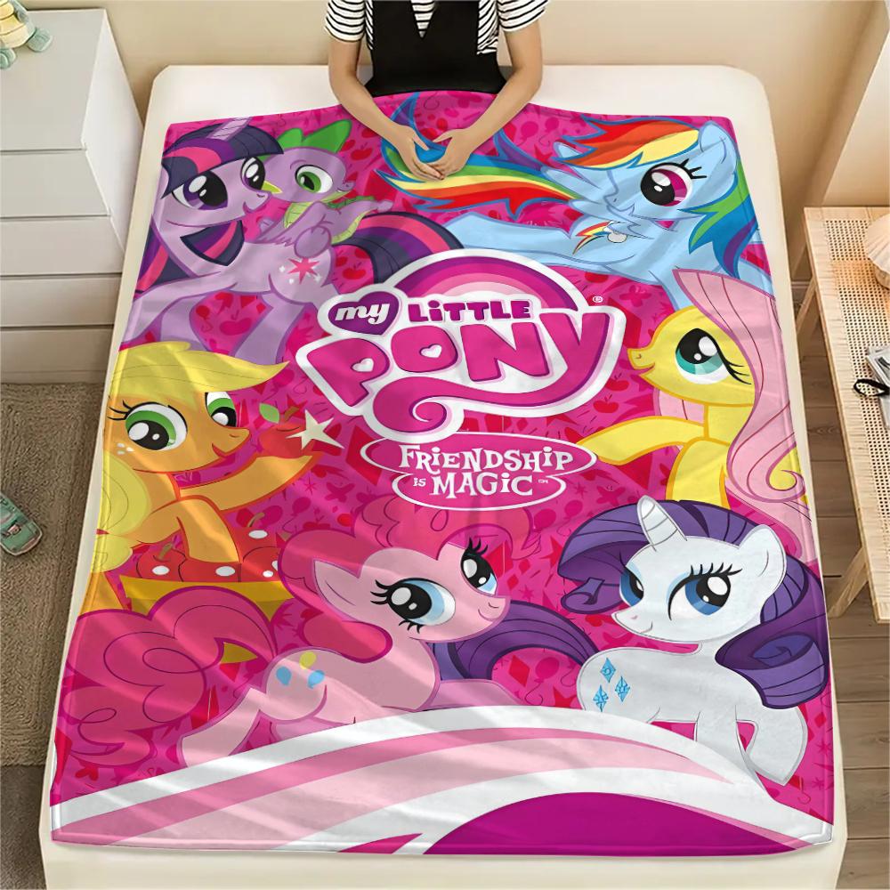1 шт. Фланелевое одеяло с принтом My Little Pony, Высокое качество, Удобное для всех сезонов, Домашний декор, Тепло и комфорт, Идеально для подарков