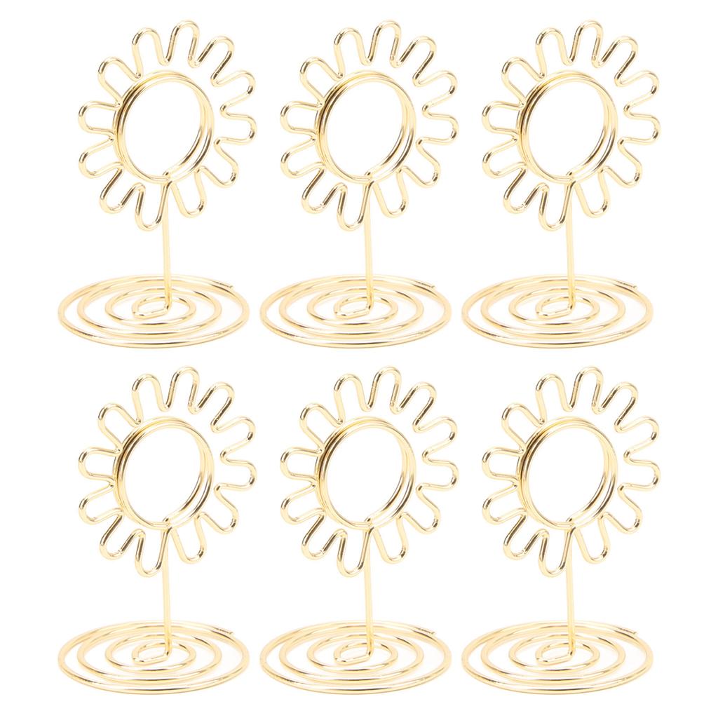 20PCS Wire Table Picture Photo Holder Gold Plated Surface Reusable Table Card Holder for Wedding Anniversary Party Gold