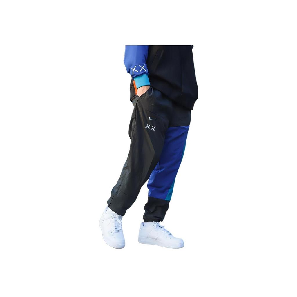 Nike X NBA Brooklyn Nets повседневные спортивные брюки с цветными блоками и шнурком, мужские низы, темно-дымчато-серые FB4424-018